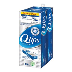 Q-tips Cotton Swabs, Family Pack, 2 Pack, 500 Swabs Each