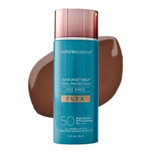Colorescience Total Protection Face Shield Flex SPF 50, Zinc Oxide Formula, Rich Deep, 1.8 fl. oz.
