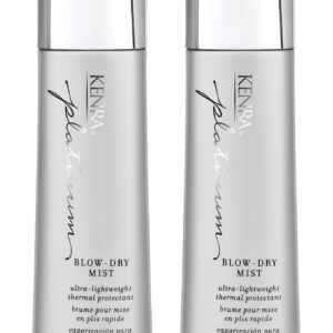 Kenra Platinum Blow-Dry Mist | Ultra-Lightweight Thermal Protectant | Detangles, Smooths, & Softens | Eliminates Frizz & Resists Humidity | Fine To Medium Hair | 3.4 fl. oz. (2-Pack)