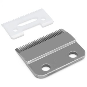 Professional 2-Hole Stagger Tooth Replacement Blades 2161 Compatible with Wahl 5-Star Senior (#8545), Magic Clip #8451/#8148, Reflections Senior #8501 Hair Clipper Models (Silver)