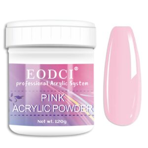 Eodci Pink Acrylic Powder> 120g Professional Acrylic Nail Powder Polymer for 3D French Nail Manicure Extension Nail Carving Large Capacity Acrylic Powder
