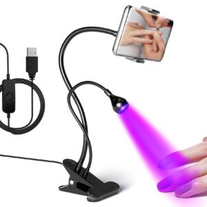 AORAEM LED Nail Lamp LED Light for Nails Quicky-Dry Gooseneck UV Nail Light with Phone Holder, Nail Dryer for Gel Polish with Portable Curing Lamp for Professional Home DIY Salon