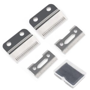 Liroke 2 Sets Adjustable Clipper Blades, 2 Hole Hair Trimmer Replacement Blade for Wahl 1006, Super Taper # 8400 (Silver)