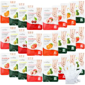 Swiffen 24 Pcs Fruits Beauty Hand Mask Bulk Hydrating Hand Moisturizing Gloves Treatment Mask for Spa Kit Sleeping Skincare Gift Beauty Kits for Women