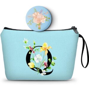 SEAMOON Birthday Thank You Appreciation Monogrammed Gifts for Mom Aunt Teacher Sister Friend Coworkers Bride Bridesmaid Makeup Cosmetic Bag with Mirror Mothers Day Christmas Graduation Q