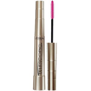 L’Oreal Paris Makeup Telescopic Original Lengthening, Lash Separating Mascara with Dual Precision Brush, Washable, Blackest Black, 0.27 Fl Oz., 2 Count