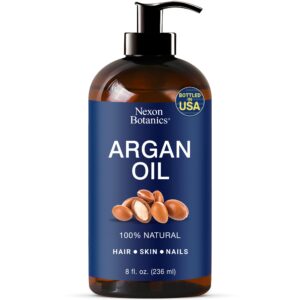Argan Oil for Hair Growth 8 fl oz – 100% Natural Moroccan Argan oil for Face, Body, Skin and Nails – Aceite de Argan