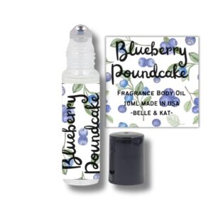 Fragrance Body Oil Roll-On Scented Blueberry Poundcake – 0.33 Fl Oz (10ml) for Men & Women – 100% Fragrance Oil – No Alcohol Fillers – Can Also Use as Diffuser Oil – Made in USA