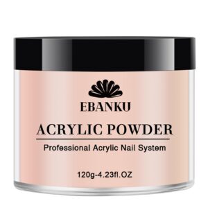 Nude Acrylic Powder> EBANKU 120g/4.23oz Nail Acrylic Powder Large Capacity Professional Acrylic Nail Powder for Nail Extension> Nail Carving> Long-Lasting> No Nail Lamp Needed