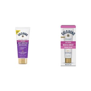 Gold Bond Age Renew Crepe Corrector Body Lotion, Replenishing & Smoothing Formula, 8 oz. & Age Renew Neck & Chest Firming Cream, 2 oz., Clinically Tested Skin Firming Cream