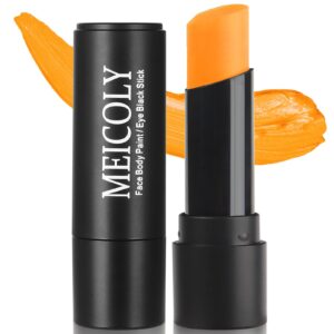 MEICOLY Orange Face Body Paint Stick,Waterproof Sweatproof Orange Eye Black Stick for Baseball/Softball/Football/Lacrosse,Face Paint for Halloween Pumpkin Tiger Lion SFX Cosplay Makeup