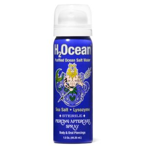 H2Ocean Piercing Aftercare Spray, Sea Salt Spray for Piercing Care, Organic Ear, Nose, Navel, Oral & Body Piercing Spray – 1.5oz