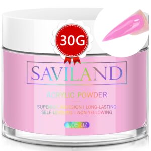 Saviland Dark Pink Acrylic Powder – 1oz Professional Color Acrylic Nail Powder for Nails Extension> 3D Nail Art Acrylic Polymer Powder> No Need Nail Lamp