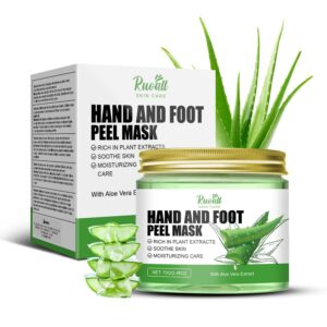 SURORAIN Aloe Peel Mask> Foot & Hand Peel Off Hand Wax> Aloe Hands Care Dry Cracked Feet Repair Peeling Mask> Moisturizing Hydrating Nourishing Exfoliating Hand Film Hands Care paraffin 2.46oz