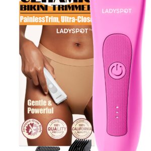 LADYSPOT™ Hair Shaver for Women, Shaving Sets with 3 Gurad and Replaceable Ceramic Blade Heads, No Nick, No Cut, No Razor Burn, Waterproof Wet/Dry, 90 Minutes Shaving (Women-Rosered-Version)