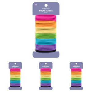 Amazon Basics Pony Tail Hair Ties – Bright 4 MM Elastics for All Types, 32 Count (Pack of 4)