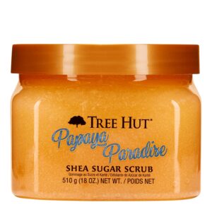 Tree Hut Papaya Paradise Shea Sugar Scrub | Exfoliating Body Scrub Removes Dead, Dry Skin for a Soft & Hydrated Feel | Nourishing Essential Body Care | 18 fl oz.