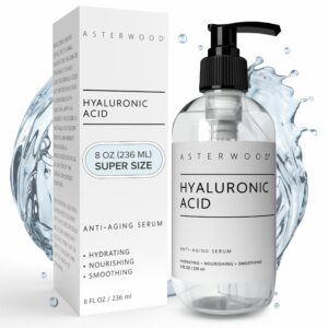Asterwood Hyaluronic Acid Serum for Face – Plumping, Anti-Aging, Hydrating – Fragrance-Free – 8 Fl Oz