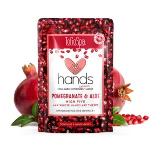 ToGoSpa Hydrating & Moisturizing Hand Mask> Collagen Gel Hand Spa Treatment for Dry Hands> Softens and Heals (Pomegranate + Aloe)