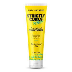 Marc Anthony Curly Hair Conditioner, Strictly Curls – 3x Moisture For Curl Defining & Enhancing – Shea Butter, Marula Oil, Aloe Vera & Coconut Cream – Sulfate Free & Color Safe For Dry Damaged Hair