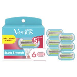 Gillette Venus Extra Smooth Womens Razor Blade Refills, 6 Count, Designed for a Close, Smooth Shave
