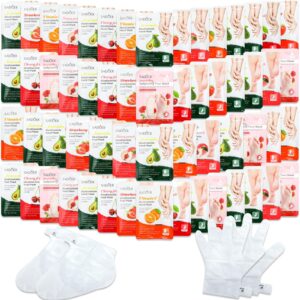 Swiffen 48 Pcs Fruits Beauty Hand Foot Mask Bulk Hydrating Hand Foot Moisturizing Gloves Aloe Mask for Spa Kit Beauty Skincare Gift Beauty Kits for Women