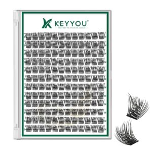 Lash Clusters 144pcs Individual Lashes D Curl 10mm Eyelash Clusters KEYYOU Air Touch Cluster Lashes Super Lightweight Soft Wispy Comfortable Easy DIY at Home(Air02-D-14mm)