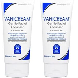 Vanicream Gentle Facial Cleanser – 2.5 fl oz – Formulated Without Common Irritants for Those with Sensitive Skin (Pack of 2)