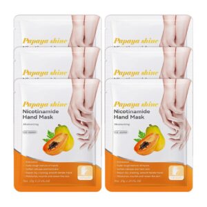 PPPanYiDi Hand Masks Moisturizing Gloves>6 Pairs Hydrating Hand Peel Masks Gift Set for Dry Cracked Hands Care>Long-lasting and Non-greasy Hand Moisturizer Gloves for Women M