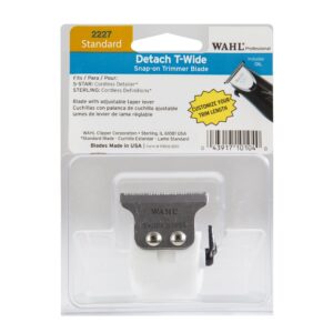 Wahl Professional Standard Detach T Wide Snap On Trimmer Blade #2227 – For the 5 Star Cordless Detailer and the Sterling Cordless Definitions – Includes Oil