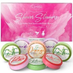 Shower Steamers Aromatherapy 8 Pack – Gifts for Women, Shower Bombs with Essential Oils, Self Care and Stress Relief Stocking Stuffers, Relaxation Birthday Gifts for Women and Men. Pastel Flow Style