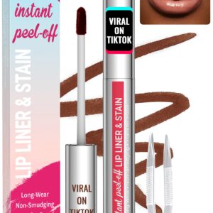 iMethod Lip Stain – Lip Liner Stain, Peel Off Lip Stain with Tweezer, Natural Long Lasting Lip Stain Peel Off, Waterproof, Easy to Use, Stay On All Day, Coffee