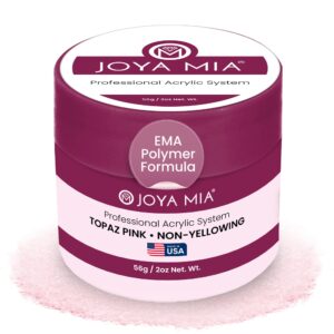 Joya Mia Acrylic Powder for Nails> MMA-Free> Super Adhesion Professional Powder for Flawless & Long-Lasting Nail Enhancements> Easy Application> Vibrant & Stunning Colors – Topaz Pink> 2 oz