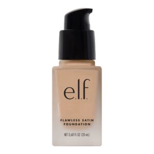 e.l.f. Flawless Satin Foundation, Lightweight & Medium Coverage, Semi-Matte Finish, Vegan & Cruelty-Free, Fawn, 0.68 Fl Oz (20mL)
