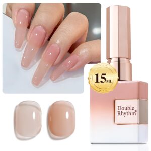 Double Rhythm 15 ML Gel Nail Polish Pure Sheer Same Color Same Bottle Soak Off Gel Polish Art Manicure Salon DIY at Home for Women (Jelly Nude-A1368)