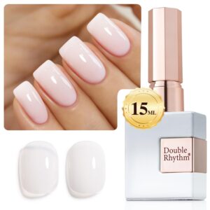 Double Rhythm 15ML Gel Nail Polish Pure Sheer Same Color Same Bottle Soak Off Gel Polish Art Manicure Salon DIY at Home Gifts for Girls Women (Jelly White-A1475)