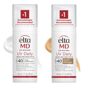 Bundle of EltaMD UV Daily Untinted + UV Daily Tinted SPF 40 Face Sunscreen Moisturizer