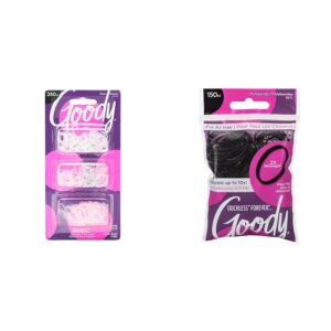 Goody Ouchless 250 Count Clear & 150 Count Black Polyband Elastic Hair Ties