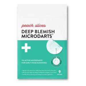 Peach Slices | Deep Blemish Microdarts | Acne Patch | Early Stage & Deep Pimples | Salicylic Acid | Tea Tree Oil | Niacinamide | Cica | Hyaluronic Acid | 9 Patches