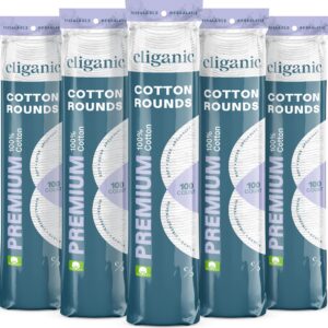 Cliganic Premium Cotton Rounds for Face (500 Count) | Makeup Remover Pads, Hypoallergenic, Lint-Free | 100% Pure Cotton (Packaging May Vary)