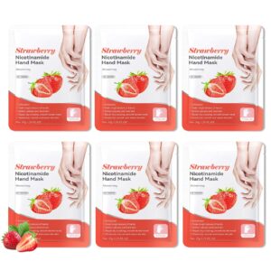 Hydrating Hand Masks> 6PCS Hand Mask Moisturizing Gloves for Men Women> Smooth Long Lasting Soft Exfoliating Hand Peeling Spa Mask Moisturizer Beauty Gift Set for Dry Cracked Rough Dull Hands（F)