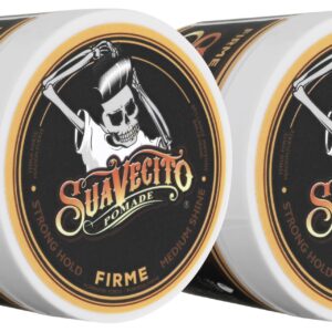 Suavecito Pomade Firme Hold 4 oz, 2 Pack – Strong Hold Hair Pomade For Men – Medium Shine Water Based Flake Free Hair Gel – Easy To Wash Out – All Day Hold For All Hair Styles