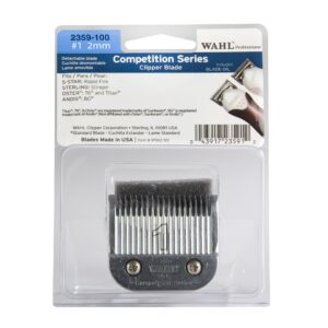 Wahl Professional Competition Series #1 2mm Clipper Blade – 2359-100 – Fits 5 Star Rapid Fire, Sterling Stinger, Oster 76 and Titan, and Andis BG Clippers.