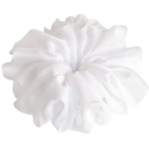38 Colors Available, Big Scrunchies for Hair, Soft Cheer Chiffon large Ponytail Holder, Cute Birthday Gift for Women Girl Teen, Holiday Accessory (Chiffon Bright White)