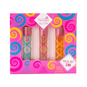 Pink Sugar Coffret 3 PC Women’s Perfume Gift Set, Includes 1 Fl Oz Berry Blast, and Creamy Sunshine Eau de Toilette, Travel-Friendly