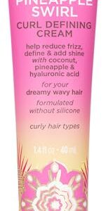 Pacifica Beauty Curl Cream for Curly Hair – Pineapple Swirl Curl Defining Cream – Hair Styling Product for Curly, Wavy, Coily & Curly Hair 1.4 FZ