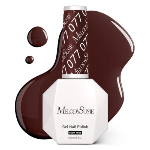 MelodySusie Hema Free Gel Nail Polish, 0.5 Fl Oz Thick Red Brown Gel Polish, Non Toxic, Long Lasting, Soak Off UV Nail Polish, Manicure Nail Design Salon DIY Nail Art at Home 077