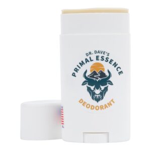 Dr. Dave’s Primal Essence Extra Strength Tallow Deodorant – Aluminum-Free with Baking Soda, Beeswax, Coconut Oil and Mango Butter – Sweet Orange and Bergamot