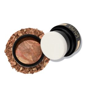 LAURA GELLER NEW YORK Award-Winning Baked Balance-n-Brighten To Go Travel Size Color Correcting Powder Foundation – Deep – Buildable Light to Medium Coverage – Demi-Matte Natural