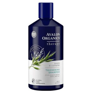 Avalon Organics Biotin Shampoo – Therapy B-Complex Thickening Shampoo for an Energized Scalp & Fuller, Thicker-Looking Hair, 14 Fl Oz